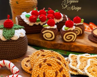 Crochet Christmas Bakery Set: Amigurumi Cakes Pattern (PDF)