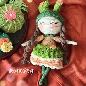 Crochet Cactus Doll Pdf Pattern, Amigurumi Cactus Doll