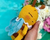 Crochet Sleeping Bee Toy Pattern, Amigurumi Spring Bug (PDF Pattern)