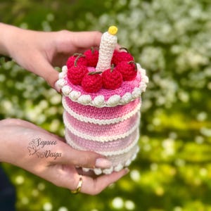 Crochet Birthday Cake PDF Pattern in English, Amigurumi Cake PDF Pattern, Crochet Ombré Cake Pattern, Amigurumi Birthday Cake Pattern