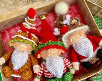 Christmas Crochet Gnomes Pattern 3 in 1 Set (PDF Pattern)