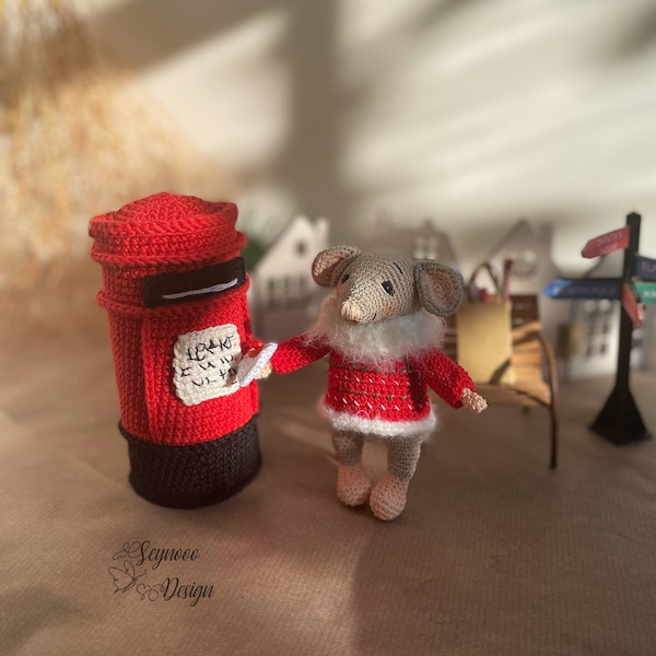 Christmas with Cute Little Mouse Pattern, Crochet Little Mouse Pattern, Amigurumi Christmas Mouse Pdf Pattern