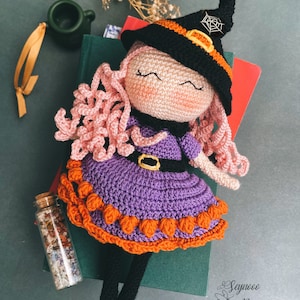 Crochet Halloween Witch Doll Pattern: Amigurumi Fiona (PDF)