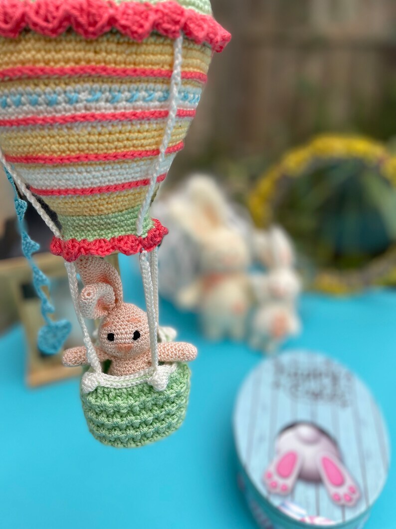 Virkat mönster för luftballong och kanin: Amigurumi-barnrumsdekor (PDF-mönster) bild 4