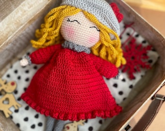 Christmas Crochet Doll Pattern, Girl Amigurumi (PDF Pattern