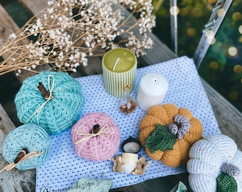 Crochet Pumpkin Pattern, 5 Designs, Fall Decor (PDF Pattern)