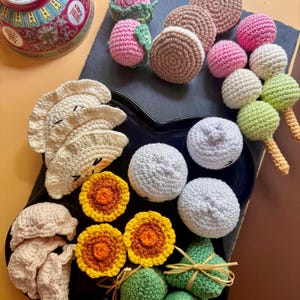 Amigurumi Dim Sum Set PDF Pattern, Crochet Asian Food PDF Pattern, Crochet Dim Sum Set PDF Pattern, Crochet Mini Asian Food Pattern