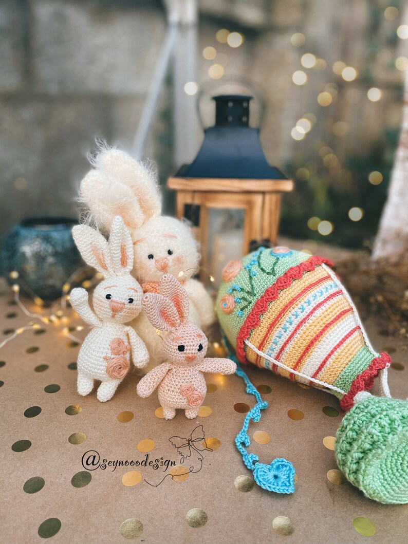 Virkat mönster för luftballong och kanin: Amigurumi-barnrumsdekor (PDF-mönster) bild 1