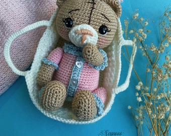 Ganchillo lindo oso bebé listo para la entrega, juguete de oso bebé, regalo de baby shower