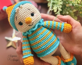 Wzór PDF na szydełkowego bałwana, samouczek na bałwana amigurumi