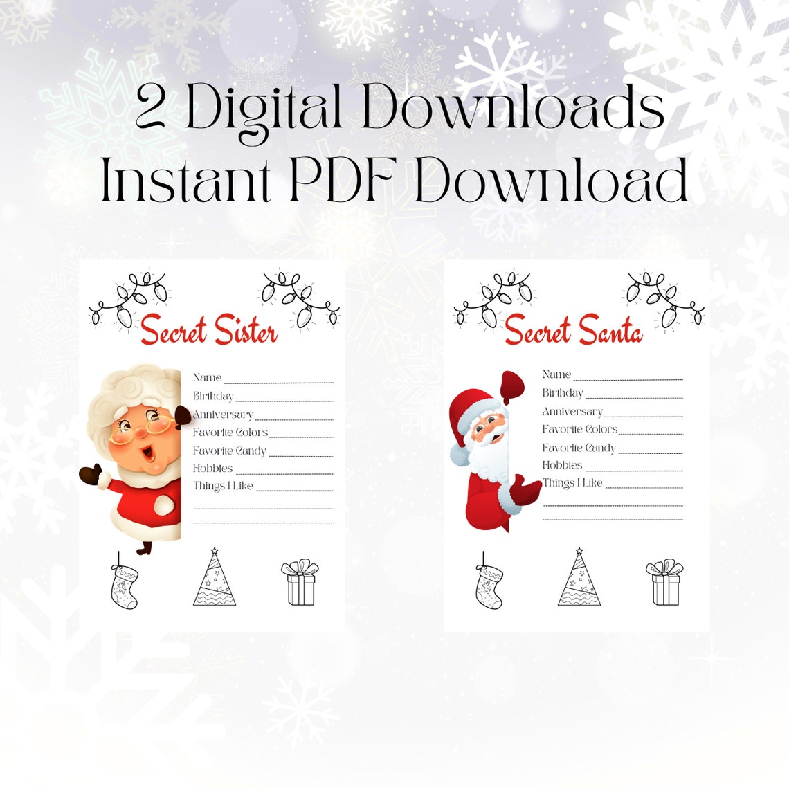 Secret Santa Secret Sister Template - Il 1140xN.5615261273 Gkc5 