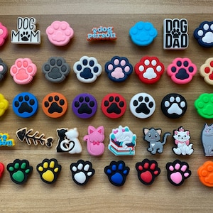 Clearance 50% 0FF - Cats / Paw Prints / Dog Mom / Dog Dad / Dog Person / Cat Person PVC shoe charms for crocs, for Kids  and Adults!