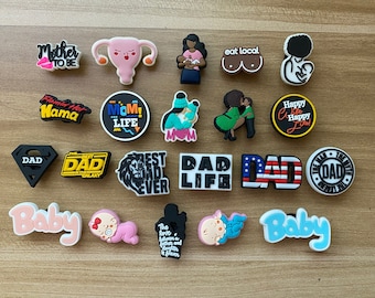Clearance 50% 0FF - Mom / Breastfeeding / Dad / Sis / Sweet sixteen PVC shoe charms for crocs, Party Favors, Gifts for Kids and Adults too!