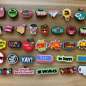 Motivational PVC Shoe Charms: Expression Croc Charms, Party Favors