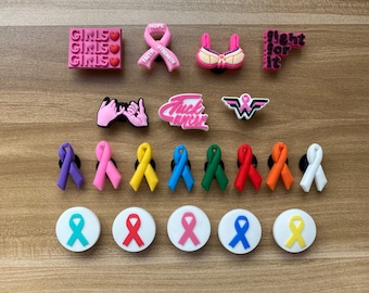 Cancer Awareness PVC shoe charms for crocs, Party Favors, Gifts for Kids and Adults too!