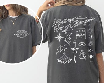 Comfort Colors, Tattoo Flash Sheet, Bookish Shirt, Gift for Book Lover, Gift for Reader, Book Shirt, Book Lover Shirt, Romantasy Reader