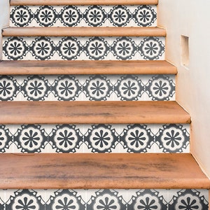 Eclectic stair riser decal | Decals | Removable Stair Riser | Stair Riser Deco Strips | Peel & Stick | Pack of 6 | 48" long #9SR