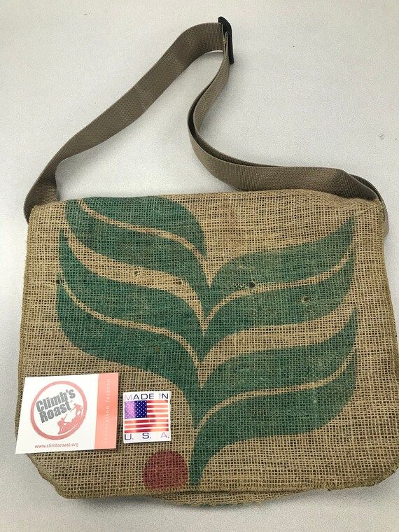 Burlap Messenger Cross Over Bag Etsy