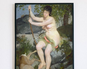 Vintage Portrait Woman Goddess Hunt Print PRINTABLE | 1621