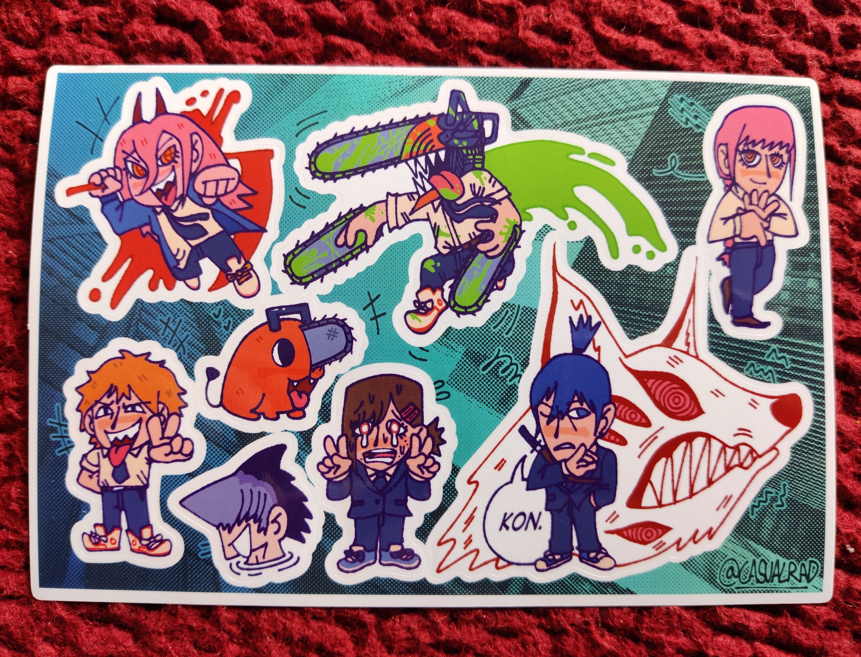 Anime Chainsaw Man 3D Holo Stickers Pochita Denji Makima Power