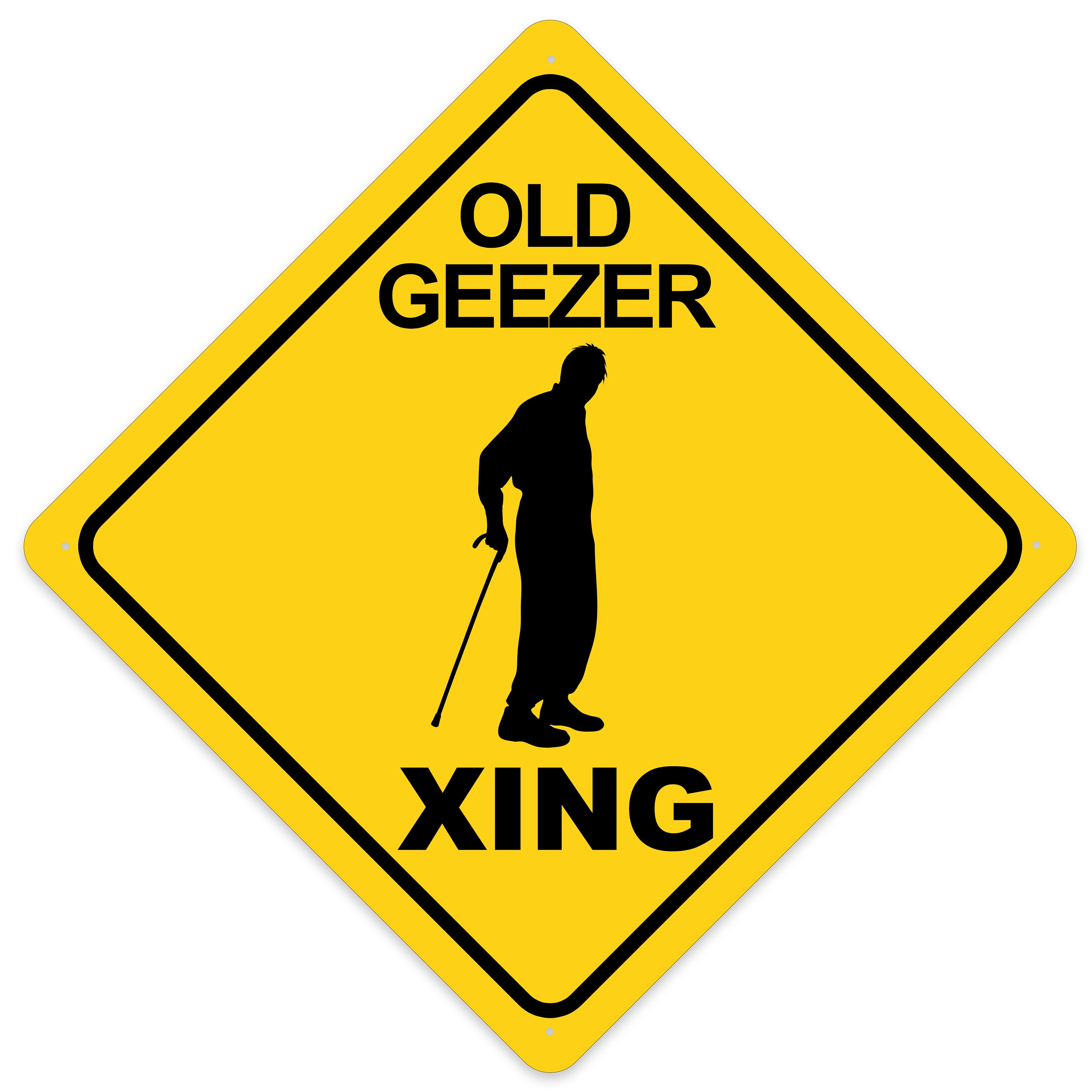 Old Geezer Crossing Indoor Outdoor Aluminum Sign Etsy