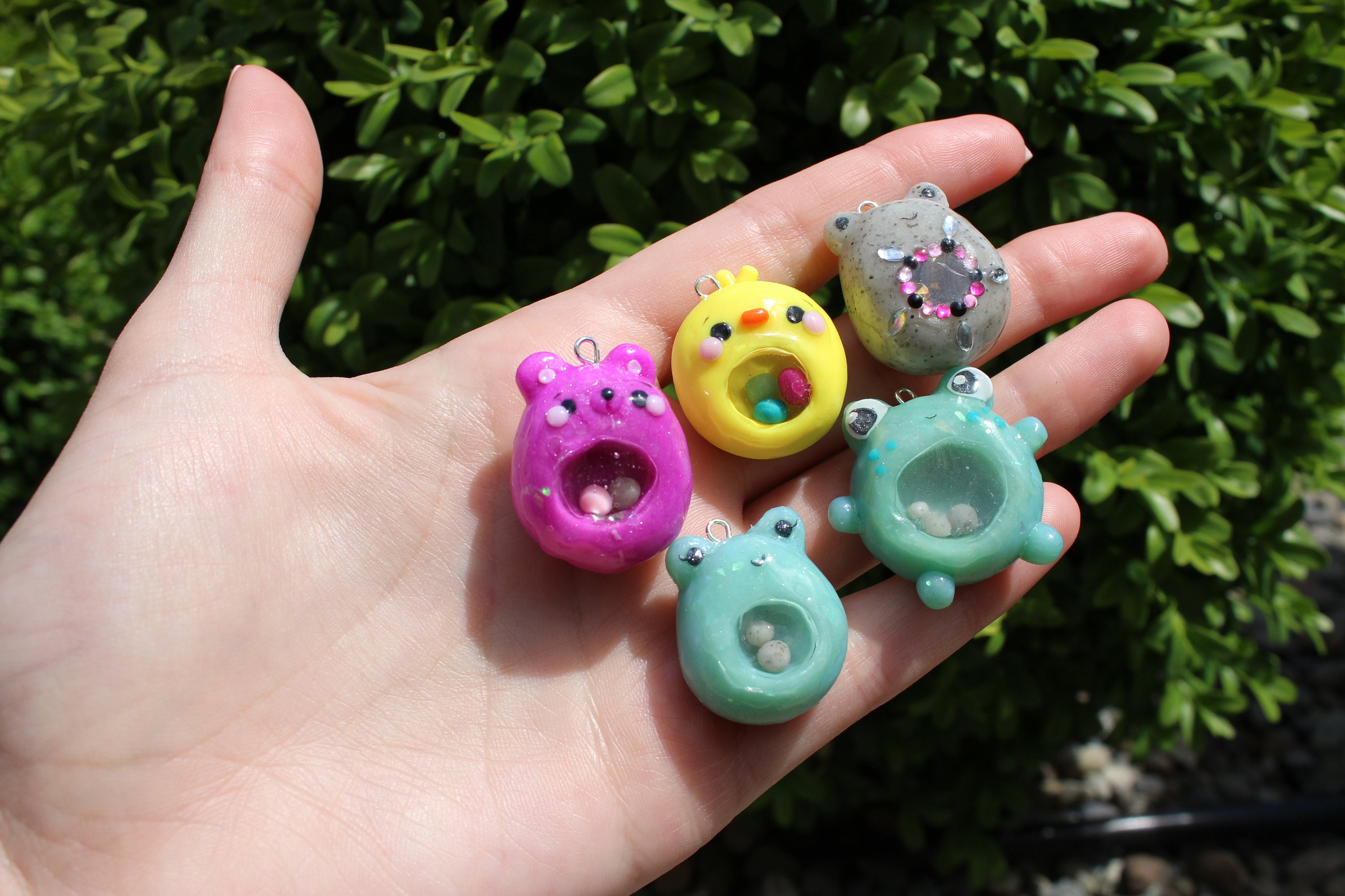 Polymer Clay Animal Shaker Charms - Etsy