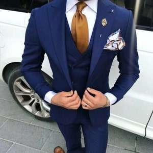 Men Suit 3 Piece Suit Blue Suit Wedding Wear Suit for Men - Etsy