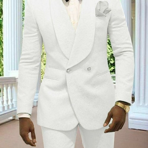 Men Suit White Tuxedo Suit 2 Piece Suit Stylish Suit Wedding - Etsy UK