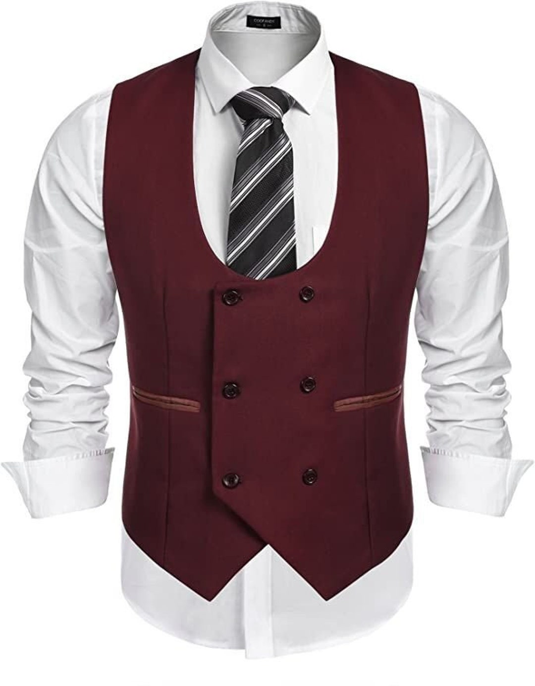 Men Maroon Vest Vest for Groom Gift for Groom Men Wedding Jacket Jacket ...