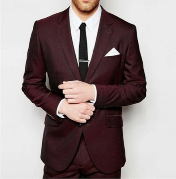 Men's OppoSuits Blazing Burgundy Solid Suit