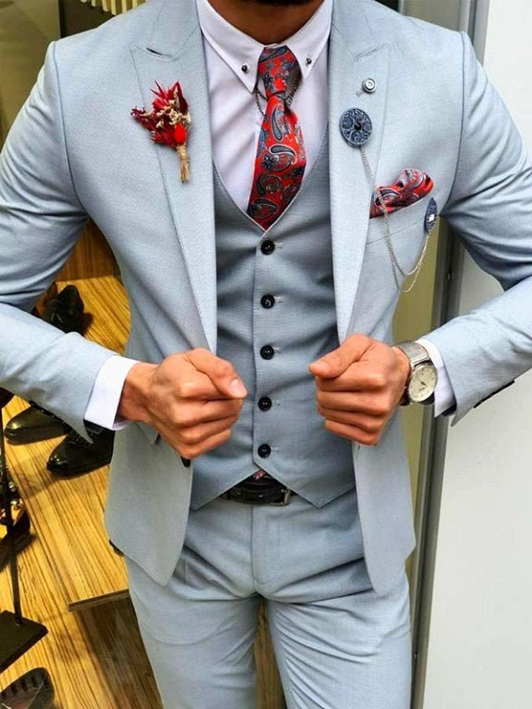 Wedding Suit Men Suits 3 Piece Suit Elegant Suit Gift for Him Suit for ...