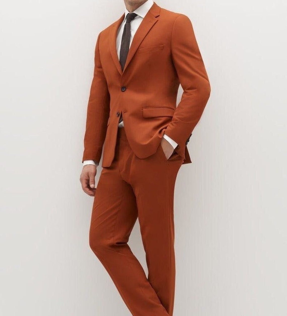 MEN RUST SUIT Men Suit Gift for Men Groom Wear Suit - Etsy