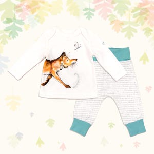 Cadeauset pasgeboren baby - Fox-top met bijpassende joggingbroek en kaart