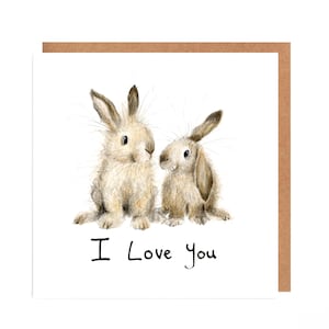 Bunny I Love You-kaart - Seymour en Betty