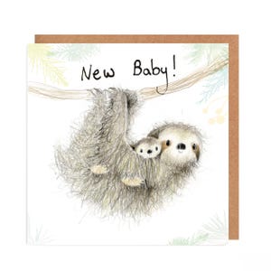 Nouvelle carte de bébé Paresseux - Elliot et Emmeline