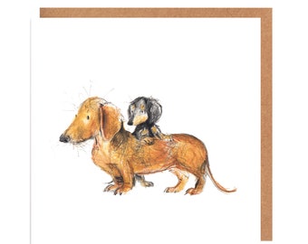 Dachshund Card for all Occasions - Matilda and Robyn