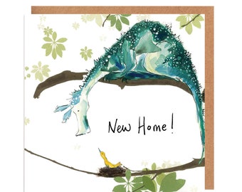 Drache New Home Karte - Sylvia & Vogel