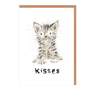 Minitarjeta de besos de gatito - Clara