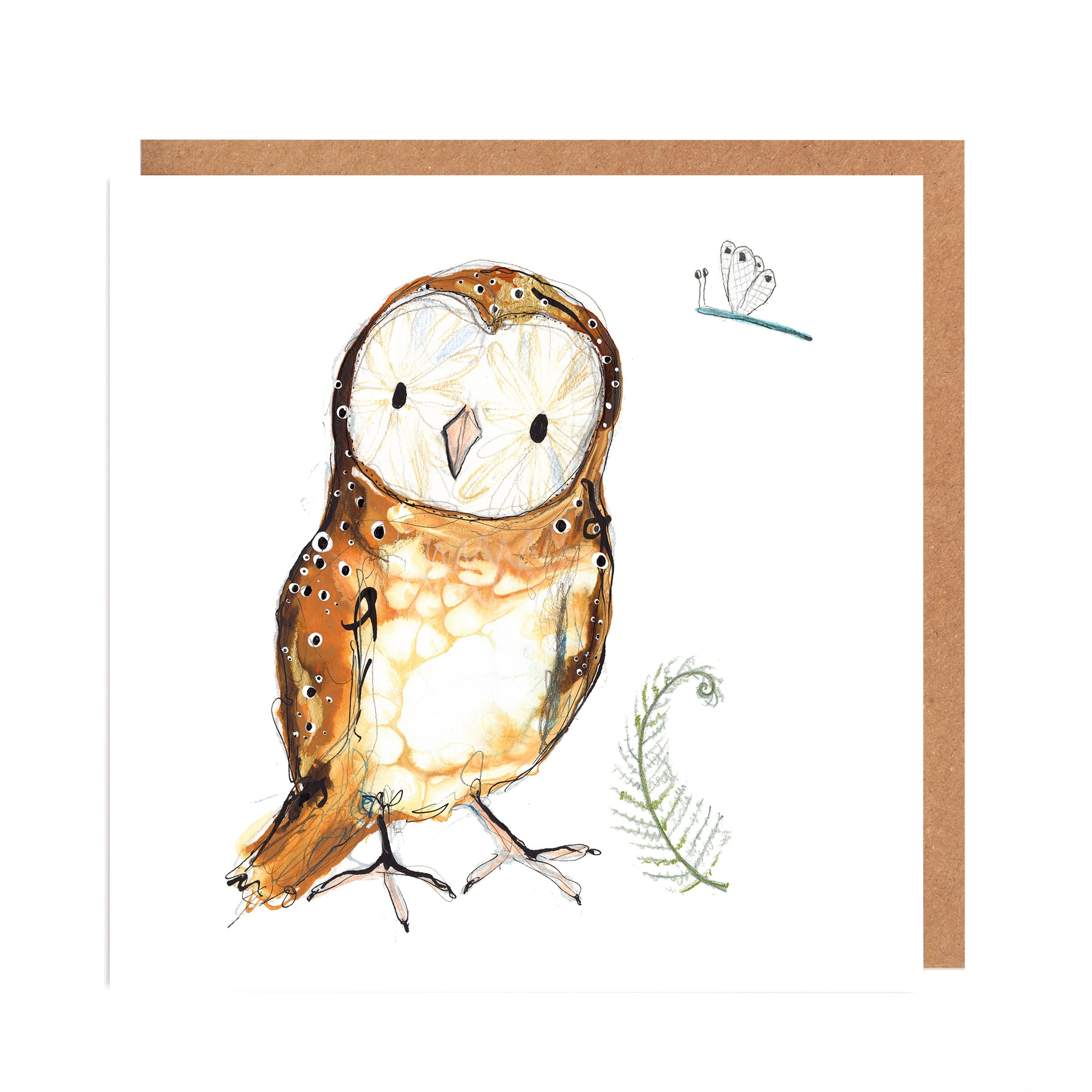 Owl Card for all Occasions - Olive