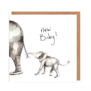 Biglietto di auguri per neonato elefante - Ava e Ayla