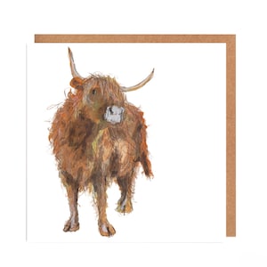 Biglietto di auguri Highland Cow per tutte le occasioni - Adrian