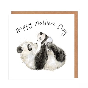 Cartão de Dia das Mães com Pandas