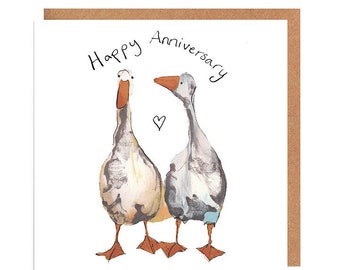 Anniversary Card Pair of Geese