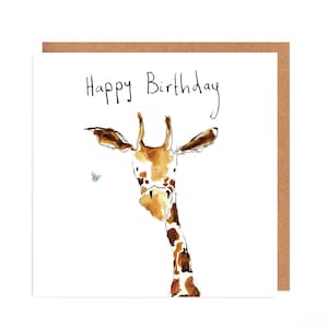 Tarjeta de cumpleaños con forma de jirafa - Abigail