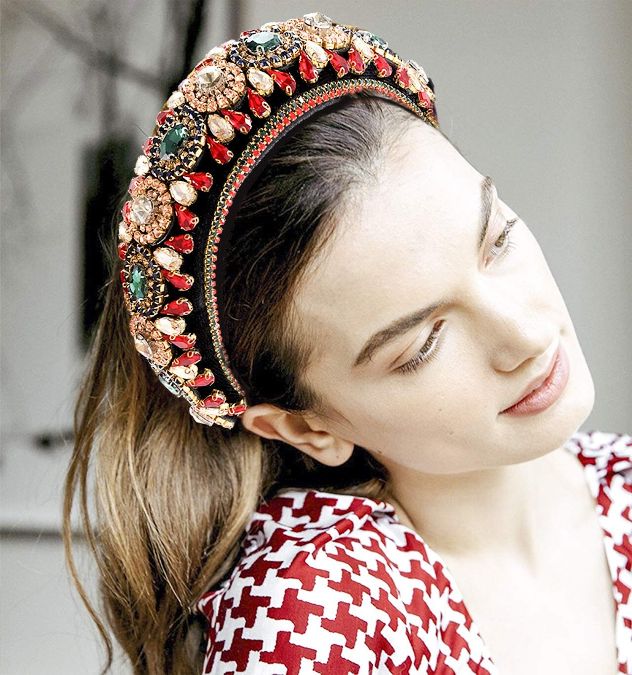Padded Headband Rhinestone Headbands for Women Crystal Etsy
