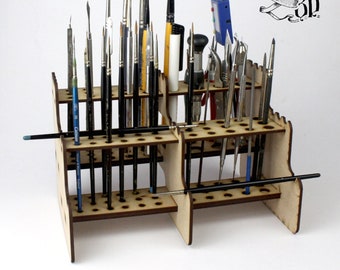 Battleaxe3D Paint Brush Station Tool Holder Hobby Stand – Miniature Wargame Model Mini Figure Painting Diorama Railway Railroad
