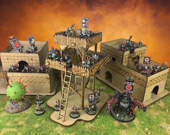 Retro Space Ork village set 2 - Lasercut Scenery - Warhammer 40.000