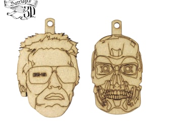 Terminator inspired alternative Christmas decorations - lasercut