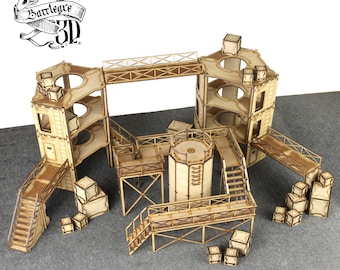 Industrial Necrohive Set 1 - wargaming 28mm terrain scenery diorama model