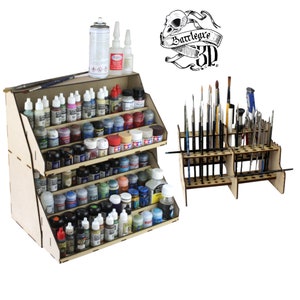 Battleaxe3D Paint and Brush/Tool Station hobby set – Miniature Wargame Model Mini Figure Painting Diorama Railway Railroad